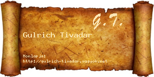 Gulrich Tivadar névjegykártya